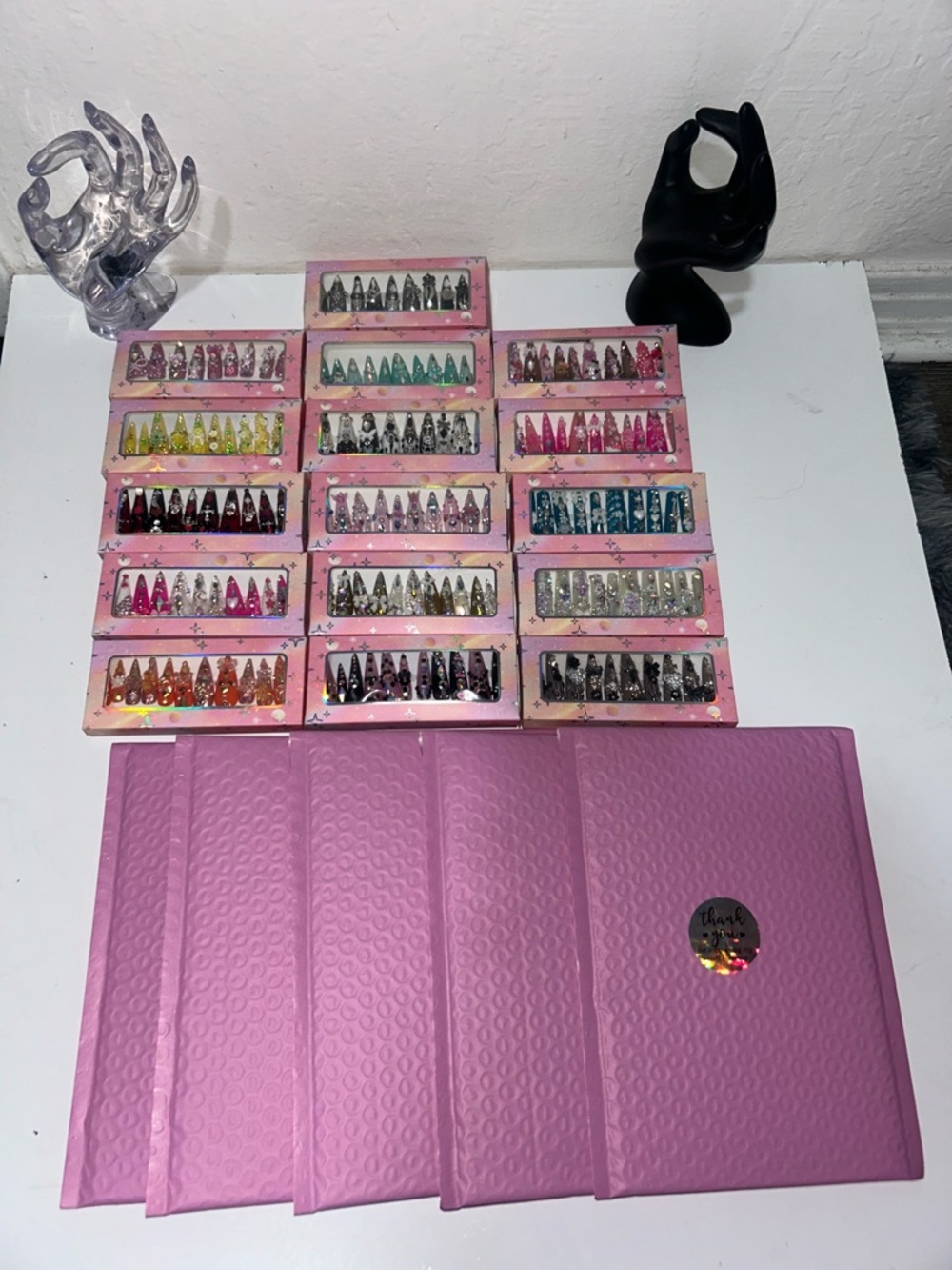 Assorted Press-On Nail Sets in Mixed Colors